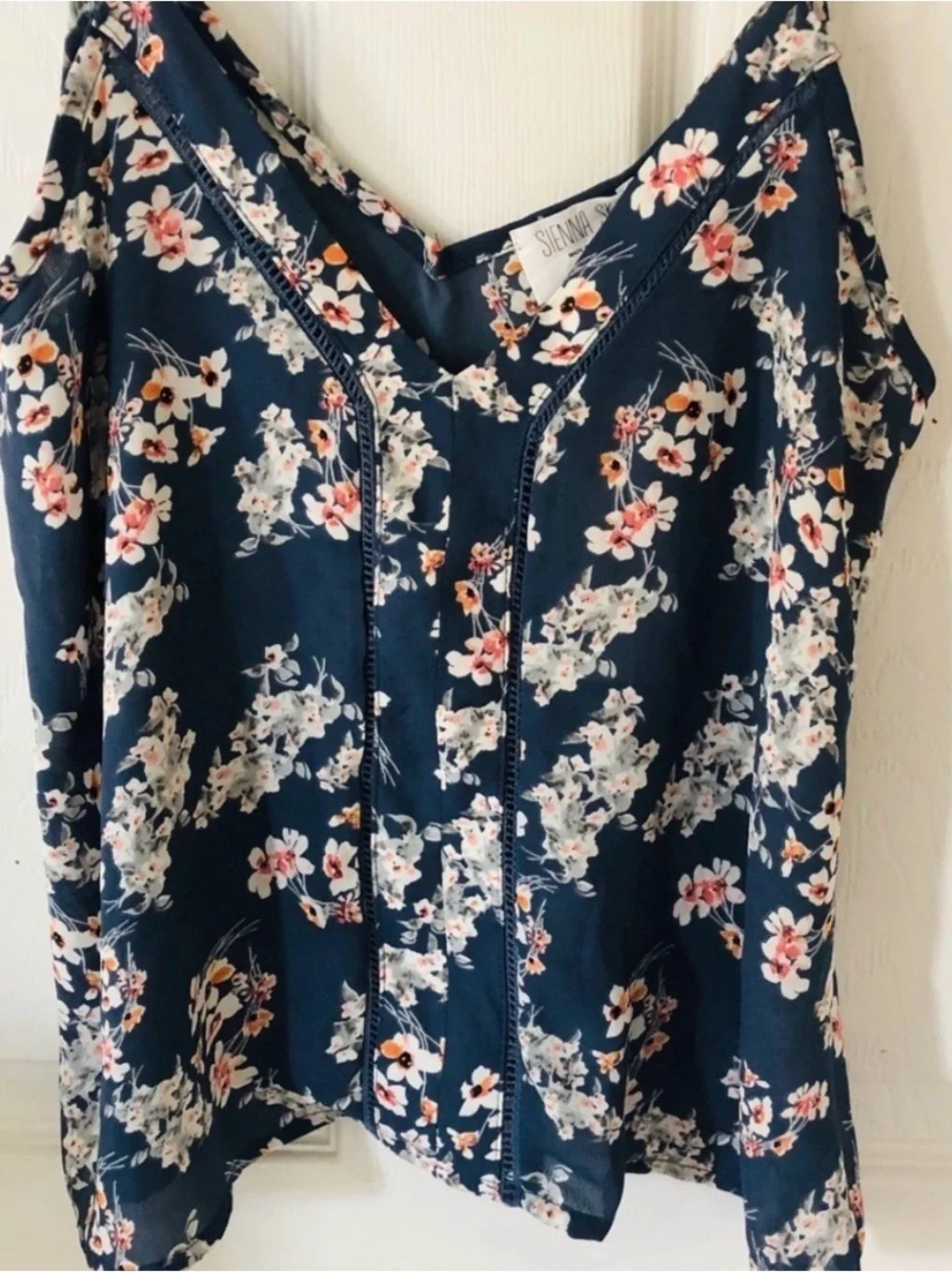NWT Sienna Sky Navy Floral Spaghetti Strap Tank_2